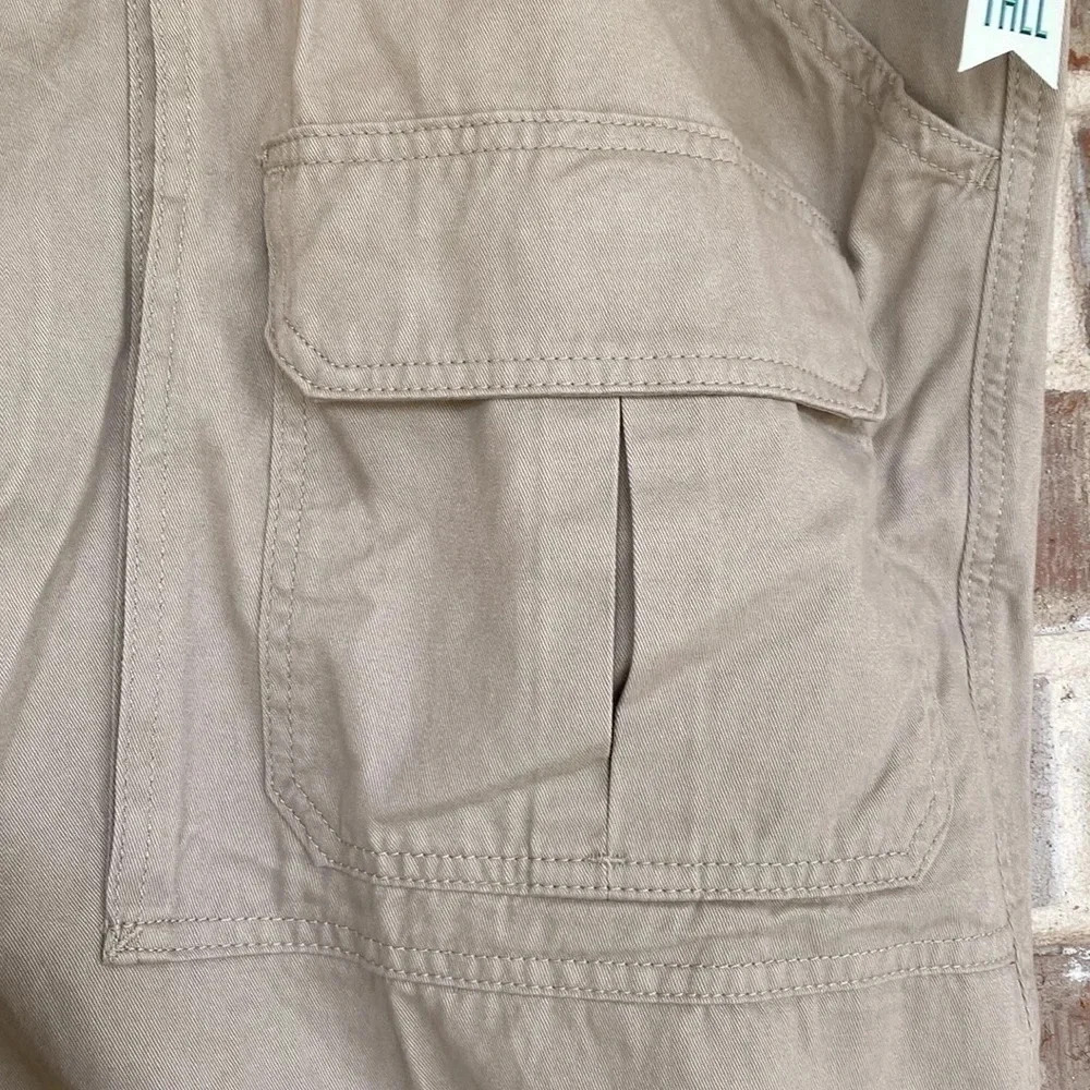 Croft & Borrow Light Tan Elasticized Sides Plus Size Cargo Shorts - Picture 2 of 13